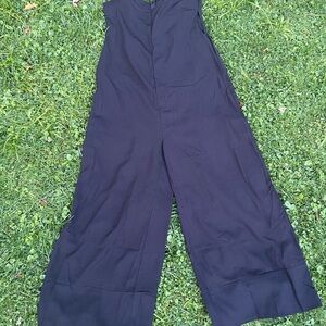 black sleeveless streetwear jumpsuit size xl